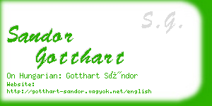 sandor gotthart business card